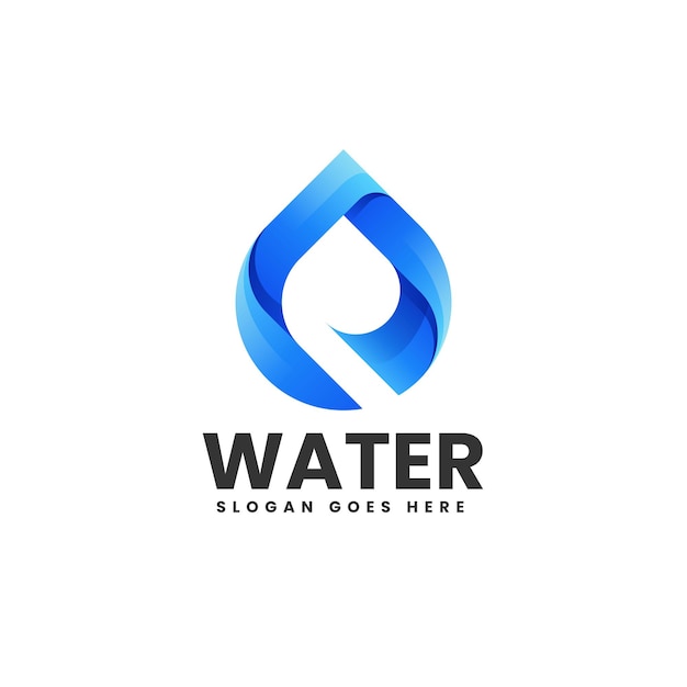 Vector Logo Illustration Water Gradient Colorful Style