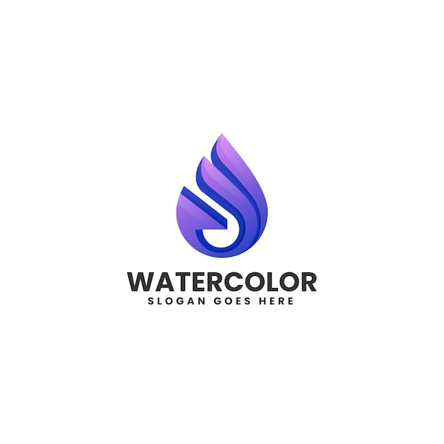 Vector Logo Illustration Water Gradient Colorful Style
