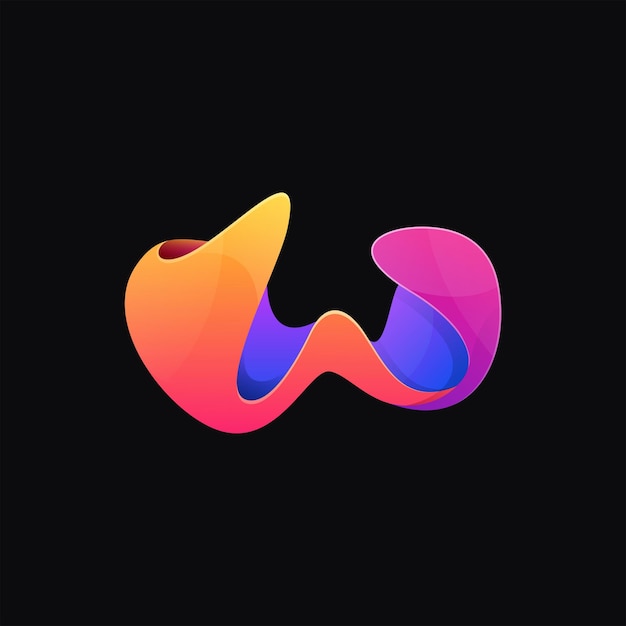 Vector logo illustration wave color gradient colorful style