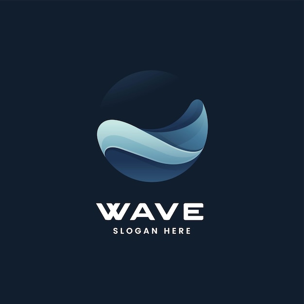 Vector logo illustration wave gradient colorful style