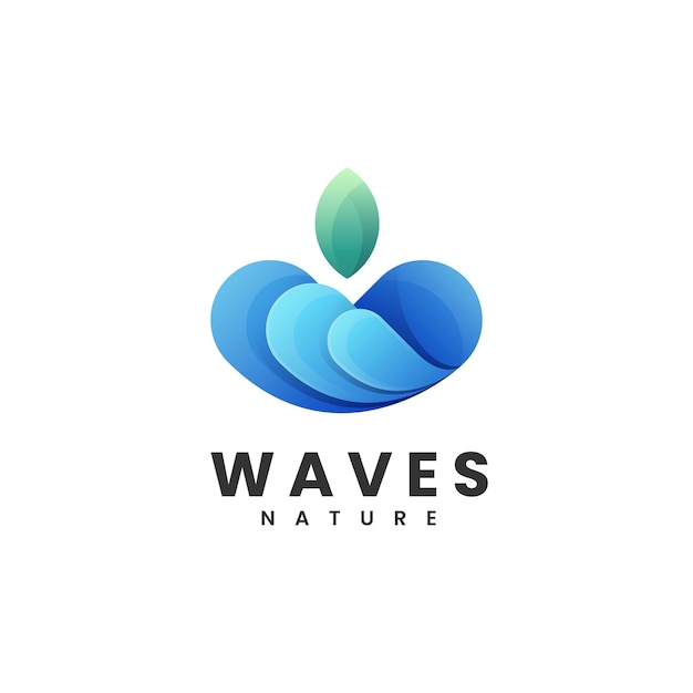 Vector vector logo illustration waves gradient colorful style