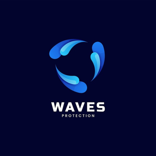 Vector Logo Illustration Waves Gradient Colorful Style