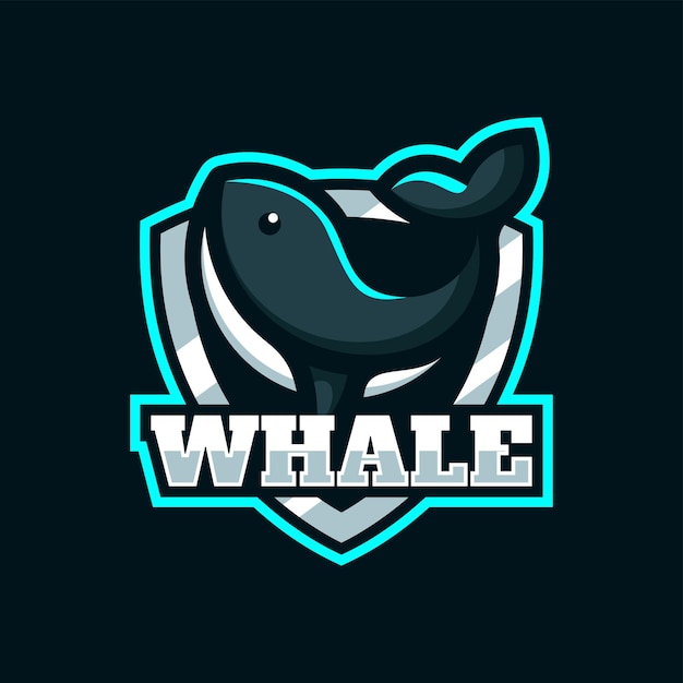 Vector Logo Illustration Whale E Sport and Sport Style