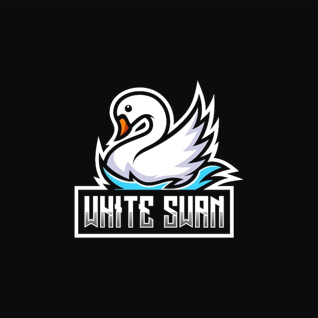 Illustrazione del logo vettoriale white swan e sport e stile sportivo