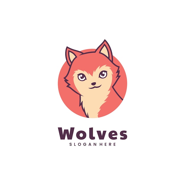 Vector vector logo illustration wolves mascot cartoon style