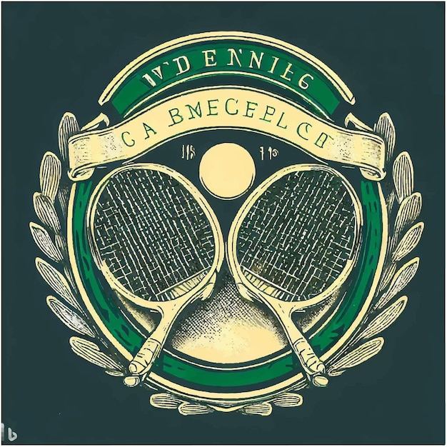 Векторный логотип Дизайн логотипа международного теннисного турнира Уимблдон