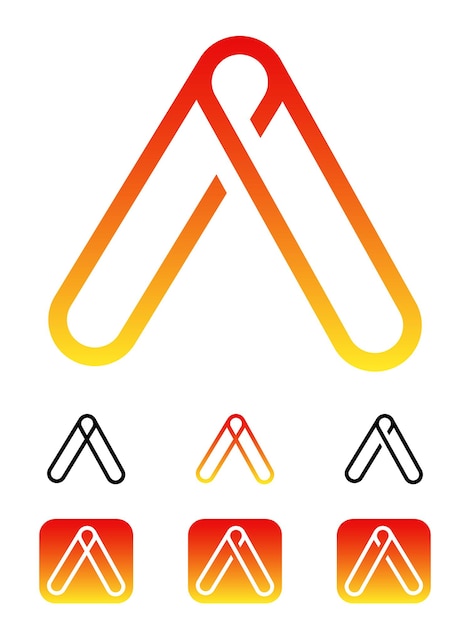 ベクトルのロゴ文字 AA ミニマリストのモダンなトレンディなフラット スタイルのロゴ オプションのセット