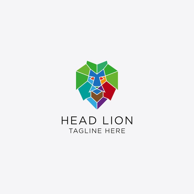 Vector Logo Lion Design Monogram sjabloonpictogram