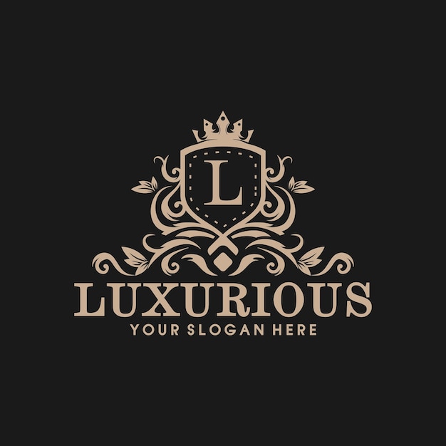 Vector logo luxurious with crown