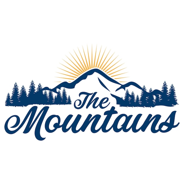 Vector Logo The Mountains Simple