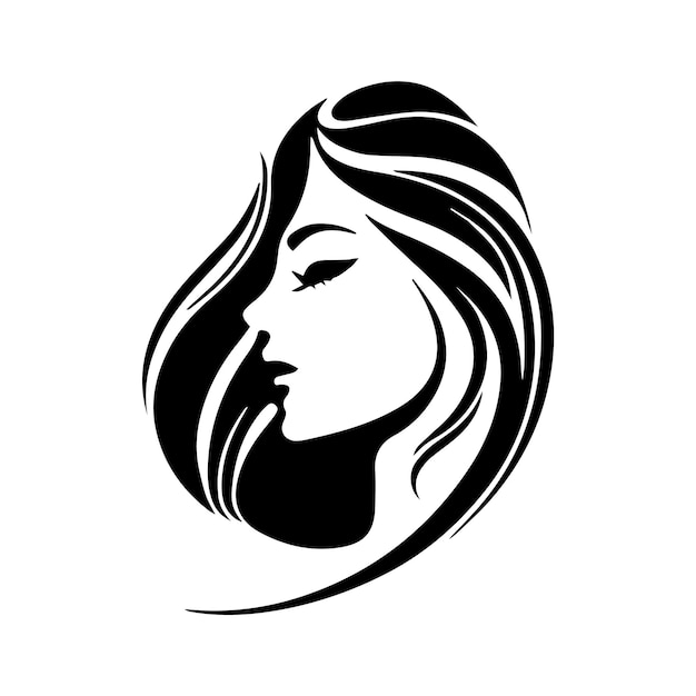Vector logo ontwerp voor schoonheidssalon of kapsalon of cosmetisch ontwerp Lijn gezicht voor mode concept schoonheid minimalistische vectorillustratie