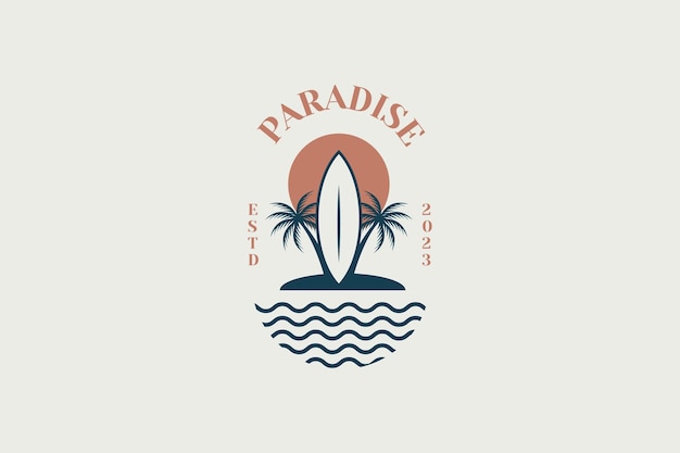 Vector Logo Ontwerpsjabloon Met Palmboom - Abstracte Zomer En Vakantie Badge En Embleem