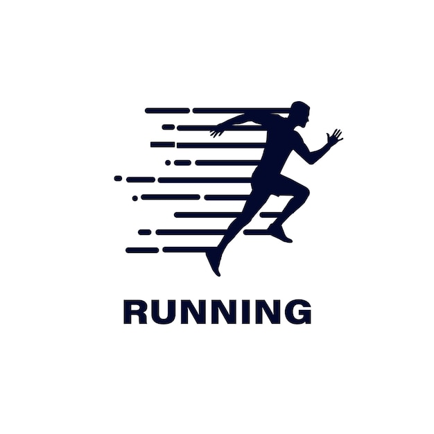 Vector vector logo of people running fast