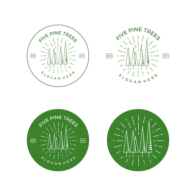 Vector Logo Pine Tree Emblem