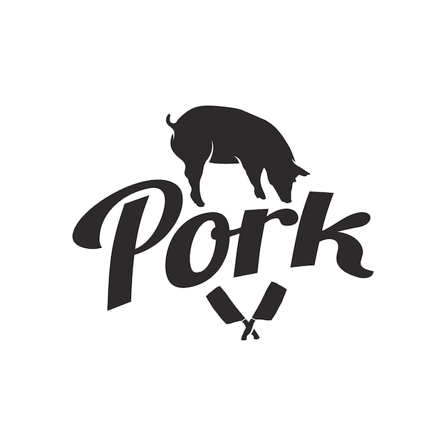 Vector logo pork template illustration