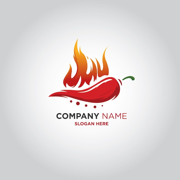 Vector logo premium hot chili color gradient white background for your company