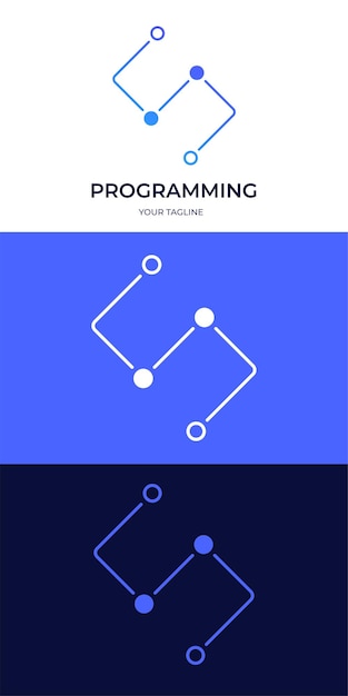 Векторный логотип для программирования дизайна логотипа для макета