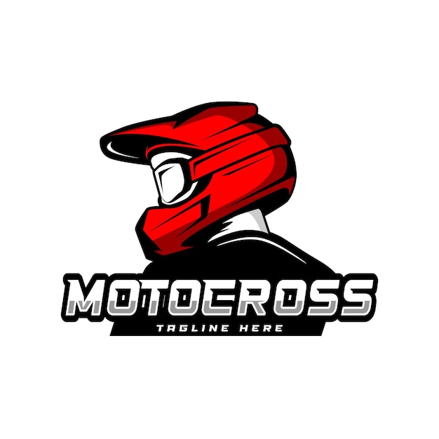 Vector vector logo rider biker motocross with helmet