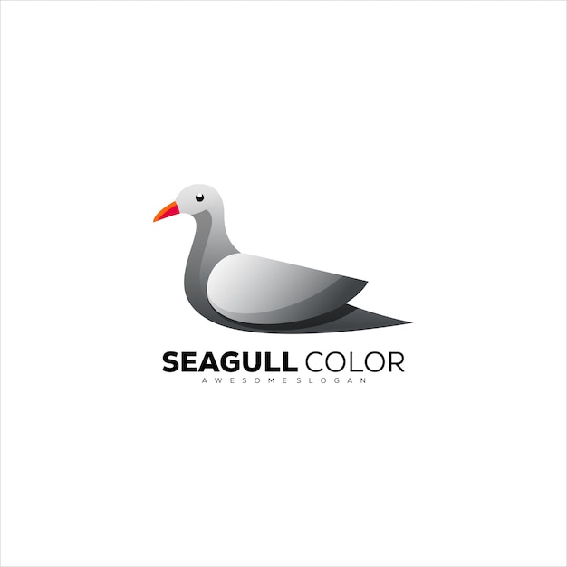 Vector logo seagull design gradient colorful