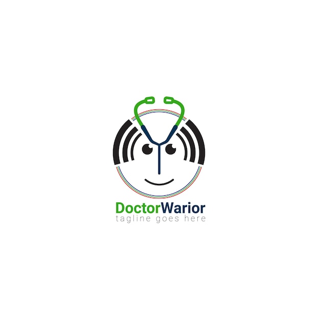 Vector vector logo simple doctor stethoscope combination with wifi signal and circle suitable for pharmaceu