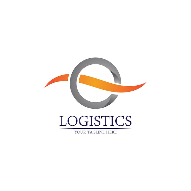 Vector vector logo sjabloon voor logistiek en bezorgbedrijf.