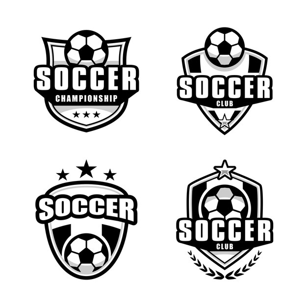 vector logo soccer club badges black and white