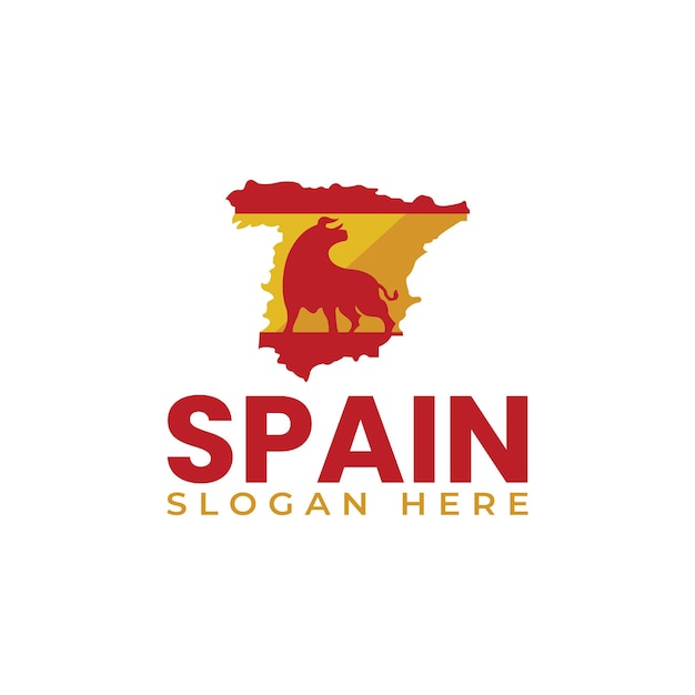 Vector vector logo for spain including angry bull illustration spain icon