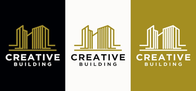 Vector Logo Template Construction of houses and building, modern architect, contractor business logo