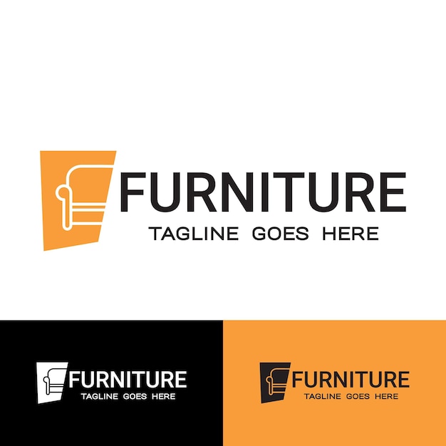 Векторный шаблон логотипа для мебельного бизнеса, дивана и т. д.