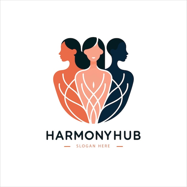 Vector vector logo van een harmonie vrouw