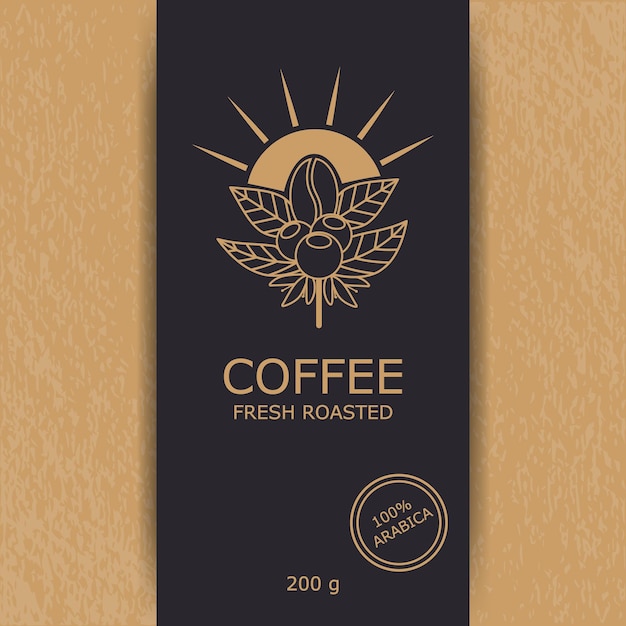 Vector vector logo voor koffie embleem pakket koffie