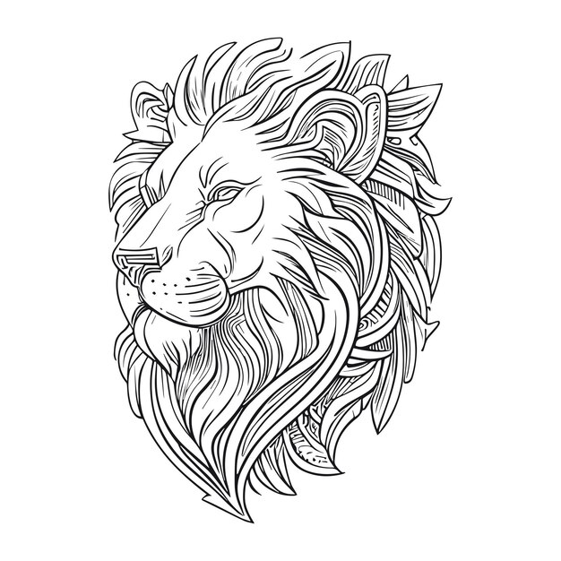 Vector vector logo with an animal heraldry lines black and white no background