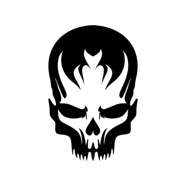 Vector vector logo with a black and white skull image