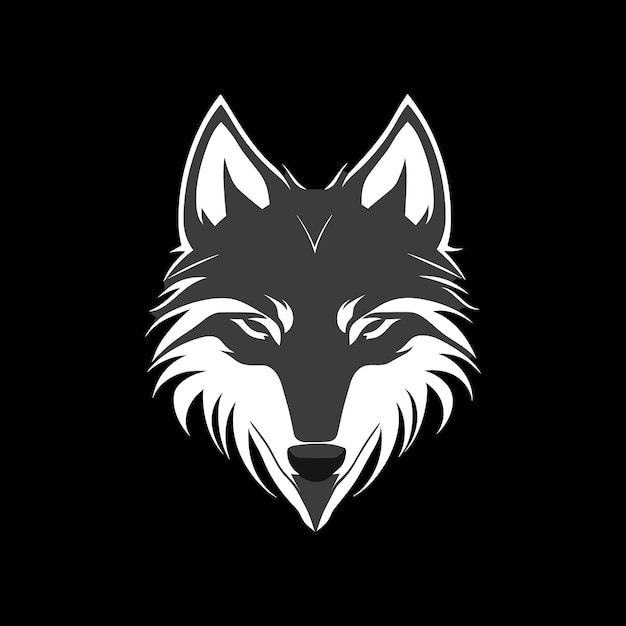 Vector a vector logo with a head white wolf roar