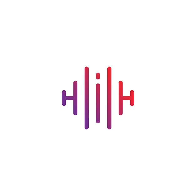 Vector logo with modern music shapes and letters unique and clean music music logos
