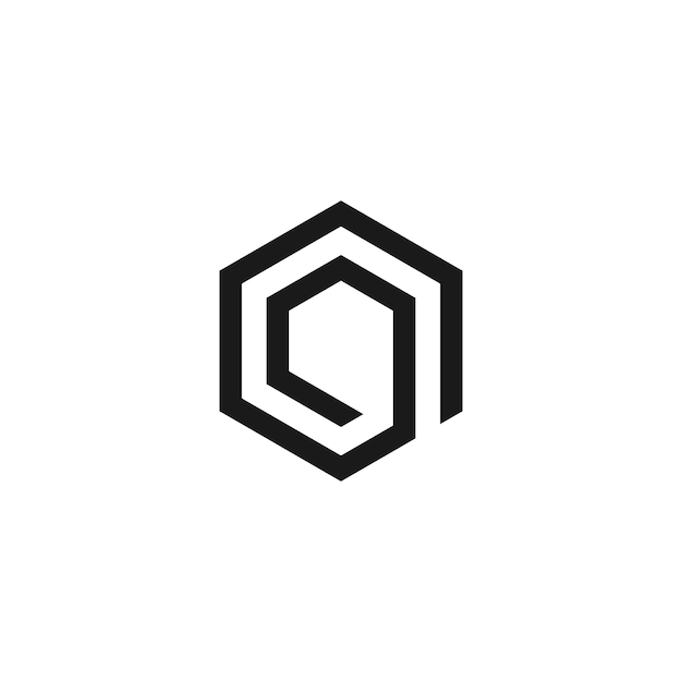 Vector logo with modern unique and clean abstract shapes hexagon