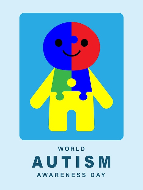 Vettore logo della giornata mondiale dell'autismo vettoriale