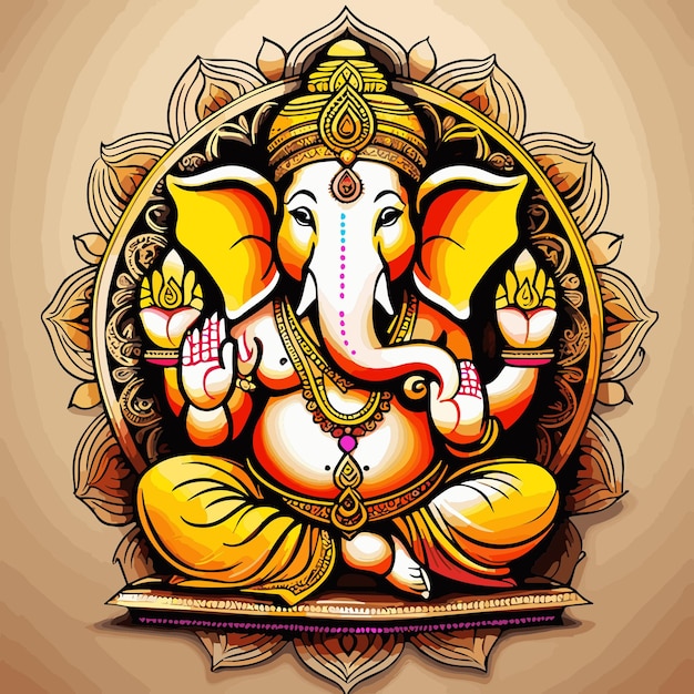 Vector Lord Ganpati illustratie voor Ganesh Chaturthi festival van India