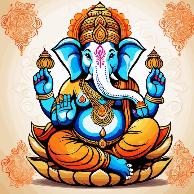 Vector Lord Ganpati illustratie voor Ganesh Chaturthi festival van India