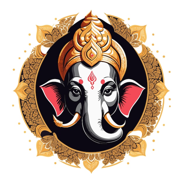 Vector Lord Ganpati illustratie voor Ganesh Chaturthi festival van India