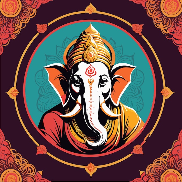 Vector Lord Ganpati illustratie voor Ganesh Chaturthi festival van India