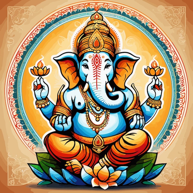 Vector lord Ganpati illustration for Ganesh Chaturthi festival of india