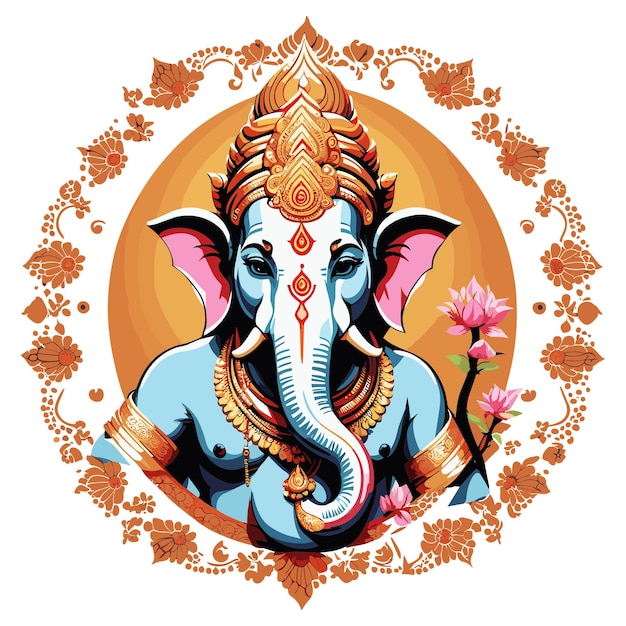 Vector lord Ganpati illustration for ganesh chaturthi festival of india