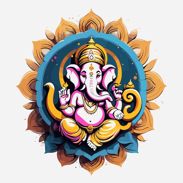 Vector lord Ganpati illustration for ganesh chaturthi festival of india