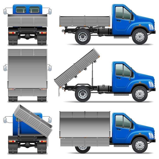 Vettore set di icone di camion di vettore 4 isolato su sfondo bianco