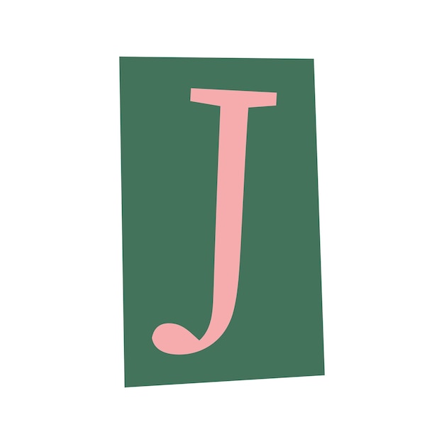 Vector vector losgeld letter j in y2k stijl latijnse retro brief knipsels uit krant of tijdschrift criminele karakter losgeld kleurrijke letter j