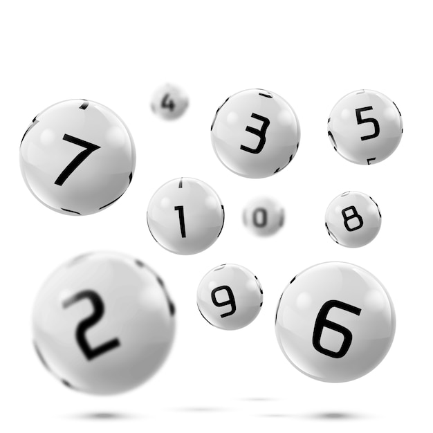 Vector lotto bingo grey balls with numbers