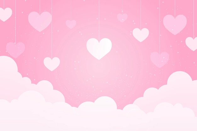 Vector love heart shaped decorative background Valentines Day background