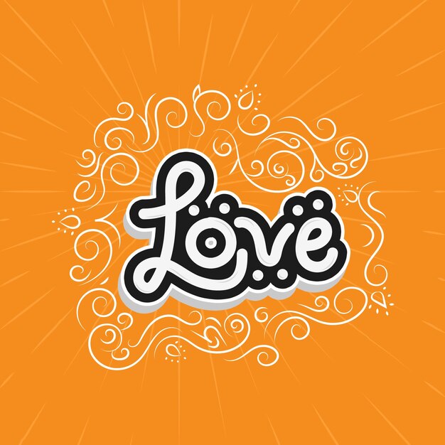 Vector vector love lettering in typography style