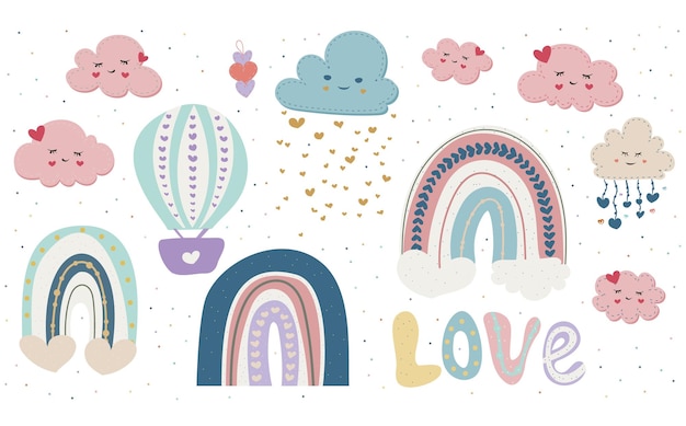 Vector of the love stickers